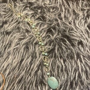 Lia Sophia Gold and Aqua Necklace